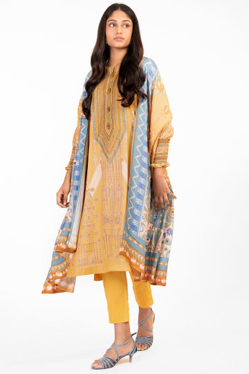 Alkaram FW-06-22-Yellow Winter Collection 2022 Online Shopping
